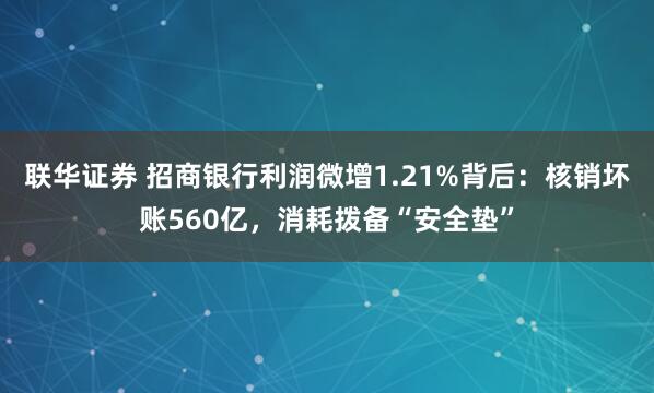 联华证券 招商银行利润微增1.21%背后：核销坏账560亿，消耗拨备“安全垫”